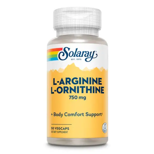 L-Аргинин и L-Орнитин Solaray L-Arginine L-Ornithine 750mg, 50 капсул