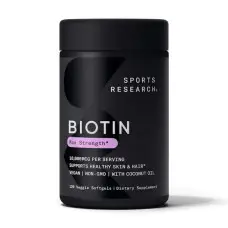 Биотин 10 000 мкг Sports Research Biotin 10,000 mcg – 120 вегетарианских капсул